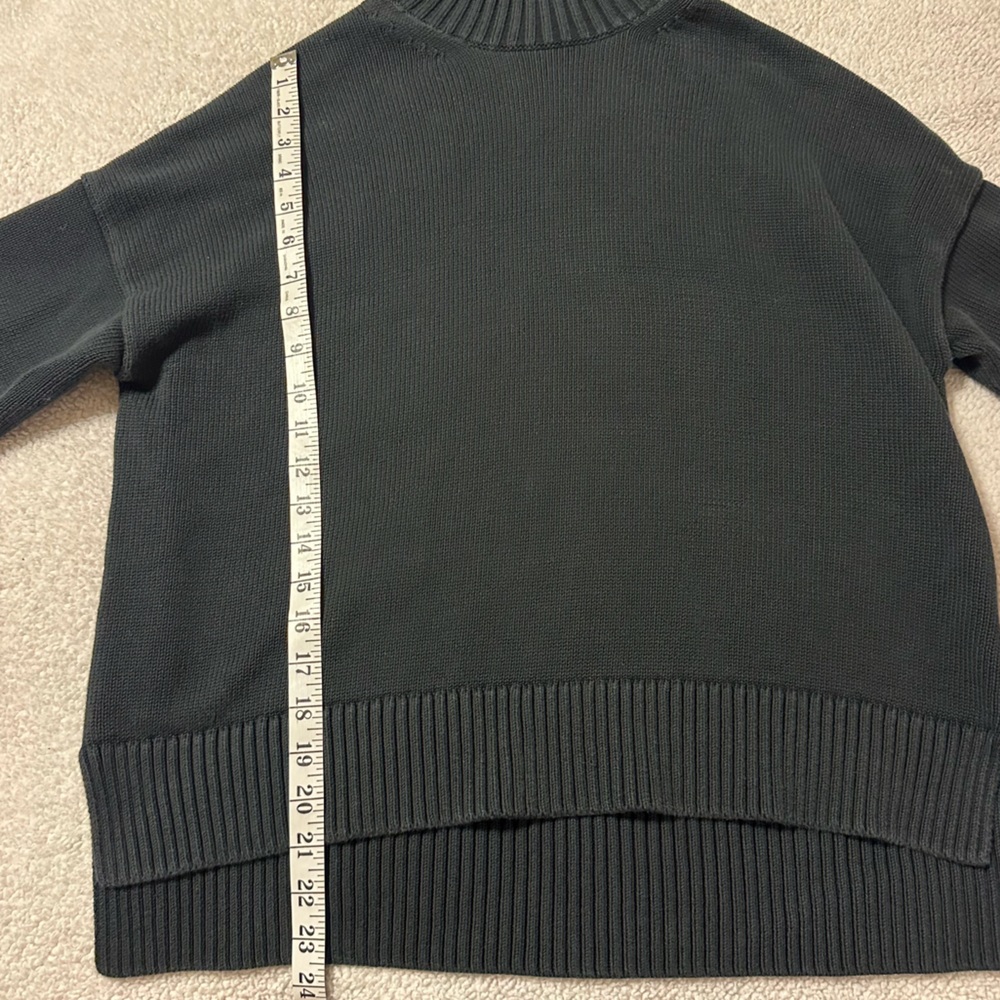 Everlane Black Cotton Mock Neck Rib Knit Sweater - Picture 8 of 12